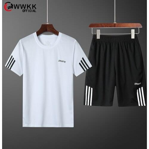 Plus size 9XL New Mens Two Pieces Set Shorts+T Shirt Casual Suit Sportswear tracksuit Men Sets joggering Sportsuit Male clothes