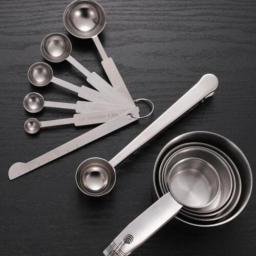 12Pcs Stainless Steel Measuring Cups And Spoons Set High Quality Stackable Tablespoons Home Tools Kitchen Accessories