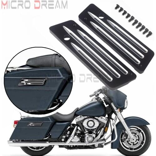 Motorcycle Saddlebag Latch Cover w/ Mounting Screws For Harley Touring Electra Street Glide 1993-2013 Touring Road King FLH FLT