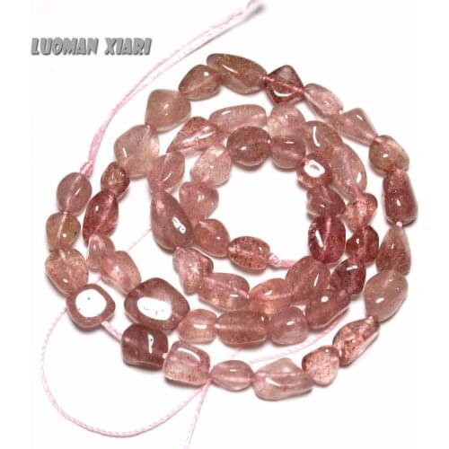 Wholesale Irregular Shape 5-8 mm Strawberry Quartz Natural Stone Beads For Jewelry Making DIY Bracelet Necklace Stand 15