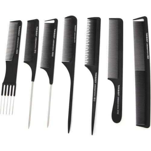 Pro Black Fine-tooth Metal Pin Hairdressing Hair Style Rat Tail Comb Brush Hot