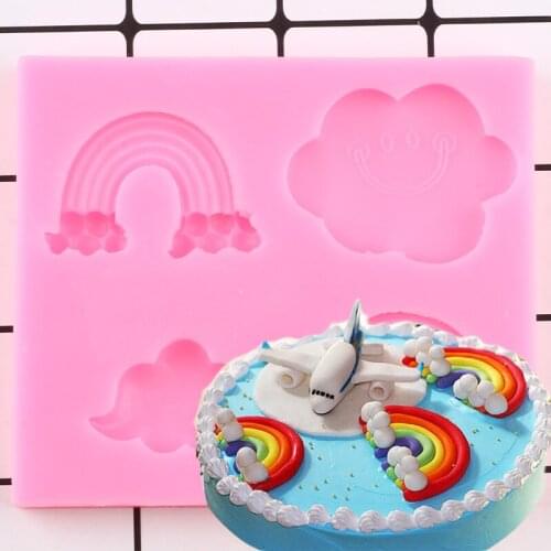 Cloud Rainbow Capital Silicone Mold DIY Baby Birthday Fondant Cake Decorating Tools Candy Chocolate Gumpaste Molds