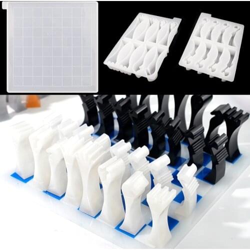3D International Chess Silicone Molds For Epoxy Resin Checkers Checkerboard Moldes De Silicona Para Reposteria Jewelry Making