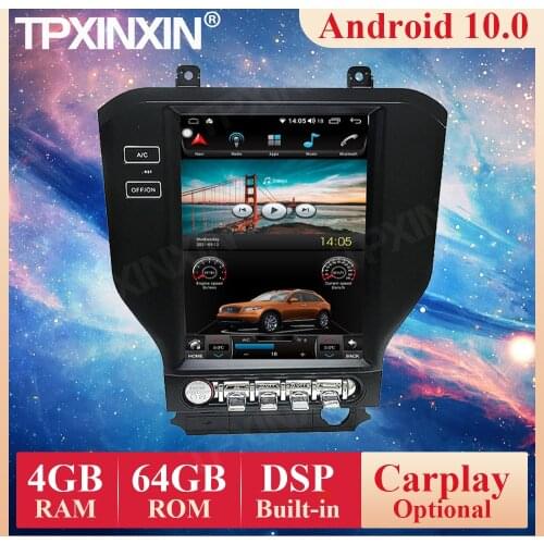 Tesla Vertical Screen Android 10 For Ford Mustang 2015 - 2020 Car Radio Multimedia Video Audio Player Navigation GPS Accessories