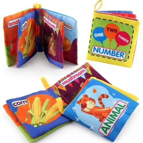 Baby Toys 0-12 Months Intelligence Development Cloth Book Soft Rattles Unfolding Activity Books Cute Animals Kids Toys LA974480