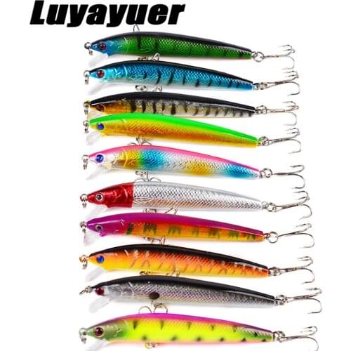 10Pcs Sinking Wobblers Bionic Fishing Lures Bait Deep Swim Hard Bait Fish Tackle 8.5g 95mm Float Minnow Fishing Kit