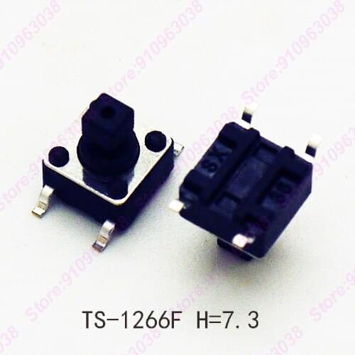 100PCS-1000PCS 6X6X7.3MM 4PIN DIP& SMD Momentary Tact Button Top Square Head Tactical Keys Switch Mini Push Button