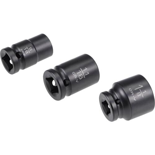 Uxcell 2 Pcs 1/2-Inch Drive by 5/16-Inch Shallow Impact Socket, Cr-V, 6-Point