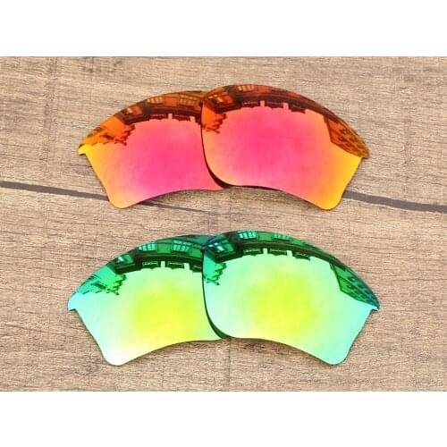 Vonxyz 2 Pairs Ruby Mirror & Jade Mirror Polarized Replacement Lenses for-Oakley Half Jacket XLJ Frame