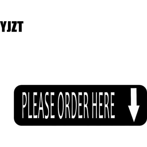 YJZT 15.5CM*4.8CM Down Arrow Please Order Here Vinyl Decal Funny Car Sticker Black Silver C10-02300