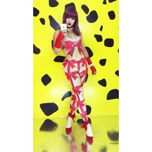 Women New Bar Sexy Female DJDS Costume Nightclub Show Show Dance Costume Butterfly Jumpsuit Costume Party Celebration Birthday
