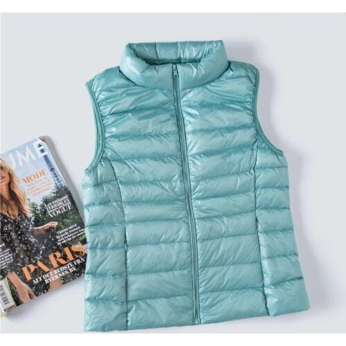 Women Portable Duck Down Vest Coat 2021 Winter Ultralight Sleeveless Puffy Duck Feather Parka Jackets Windproof Warm Waistcoat