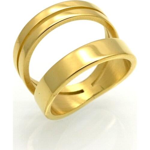 Femme Stainless Steel Ring For Women Girls Austrian Unique Hollow Cute Rings Fashion Jewelry Gold & Silver Color Rings Wholesa