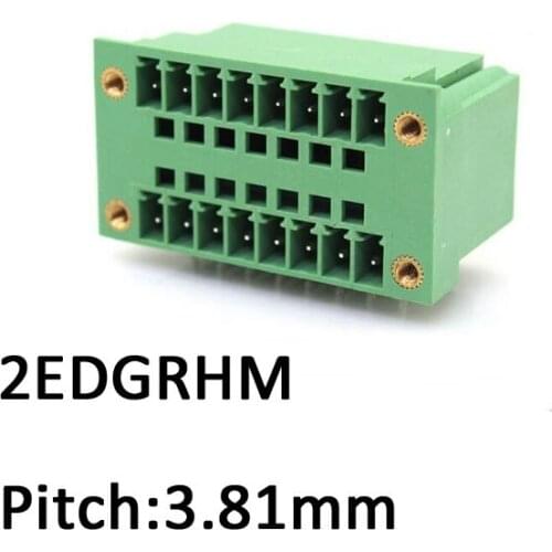 10Pcs 2EDGRHM Plug-In Connector 3.81mm Pitch Terminl Block