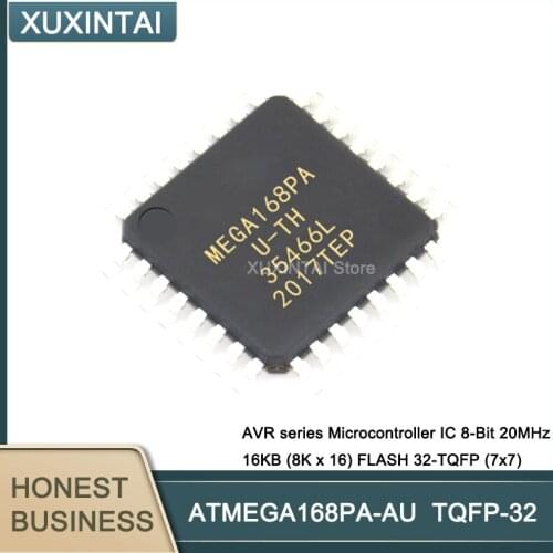 50Pcs/Lot ATMEGA168PA-AU ATMEGA168PA AVR series Microcontroller IC 8-Bit 20MHz 16KB (8K x 16) FLASH TQFP-32 (7x7)