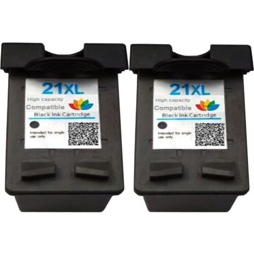 2x Compatible hp21 Refilled Ink Cartridge For HP Deskjet F380 F2280 3910 3915 3918 3920 3930 3938 3940 D1530 D1311 D1320 Printer