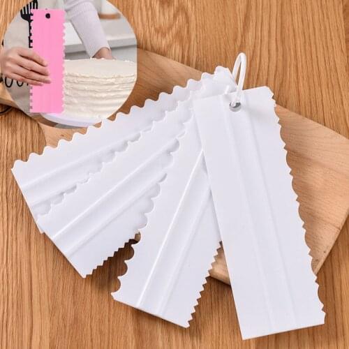4Pcs Cake Decorating Tools Cake Scraper Smoother Cream Decorating Pastry Fondant Spatulas Baking Pastry Tools