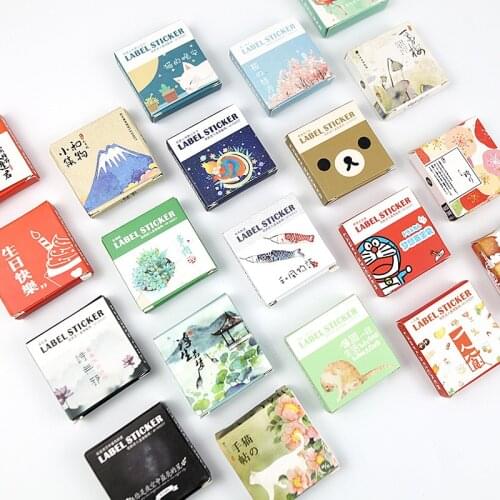 40pcs/Box Cute Landscape Series Stickers DIY Hand Account Album Notebook Decoration Sealing Stickers Cute Student Stationery
