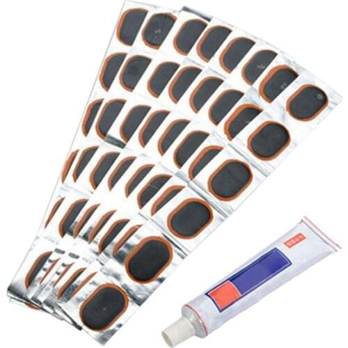 48 pieces Black oval tire patch in rubber Bicycle tire glue Patches Wheel PATCH in rubber Bike Bicycle MTB Tubeless tire Repair