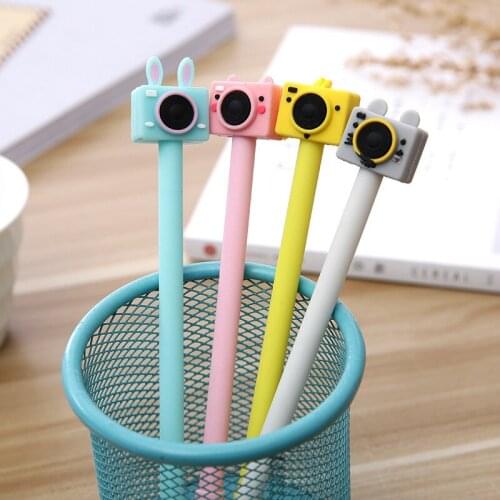 5PCS Retro Camera Stationery Black Gel Pen Office Pen Student Gifts Caneta De Gel De Papelaria Office School Writing Supplies