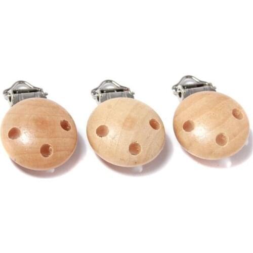 50Pcs/lot Metal Wooden Baby Pacifier Clips Holders Cute Infant Soother Clasps Holders Accessories Free transportation