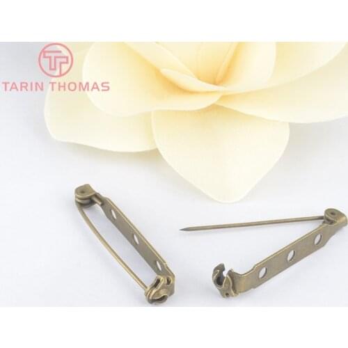 50CS 25MM 33MM Iron Brooch Back Base Brooch Pins with Safety Clasps Diy Handmade Jewelry Findings Accessories