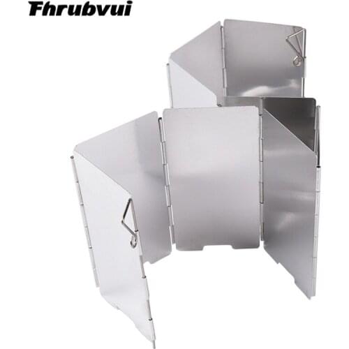 8/9/10/12/14 Plates Outdoor Gas Stove Wind Shield Foldable Camping Cooking Windproof Screen Aluminium Alloy Picnic Stove