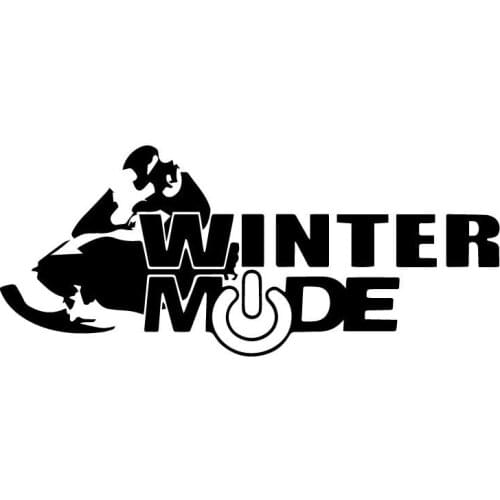Car Sticker Snowmobile Decal Winter Mode Creative Car Modeling Decorative Decal Cartoon Car Sticker Black/White,18cm*8cm