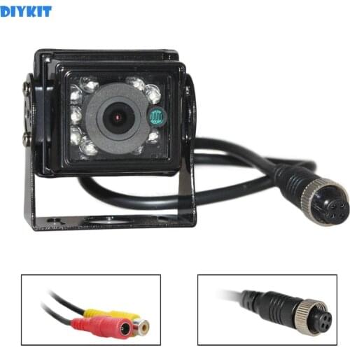 DIYKIT Waterproof Backup RCA / 4PIN 12V-24V CCD Van Bus Lorry Car Rear View Camera Reversing Parking Camera IR Night Vision