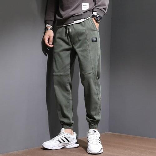 Fashion Streetwear Men Jeans Loose Fit Casual Cargo Pants Hombre Wide Leg Harem Trousers Japanese Style Hip Hop Joggers Pants
