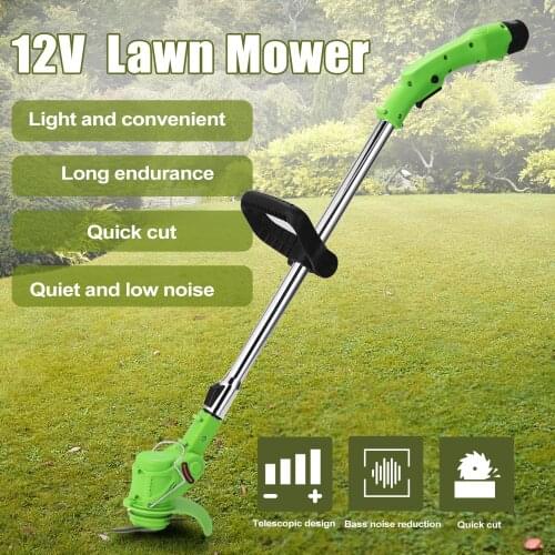 Electric Lawn Mower Rechargeable Li-ion Battery Cordless Grass Trimmer Auto Release Garden Home Trimming Machine for Gardening