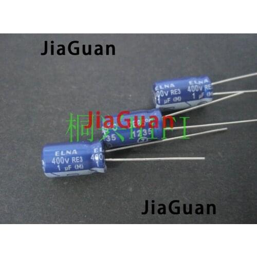 50pcs NEW ELNA RE3 400V1UF 6.3X11MM audio electrolytic capacitor 1uF/400V blue robe 1UF 400V re3 400v 1uf