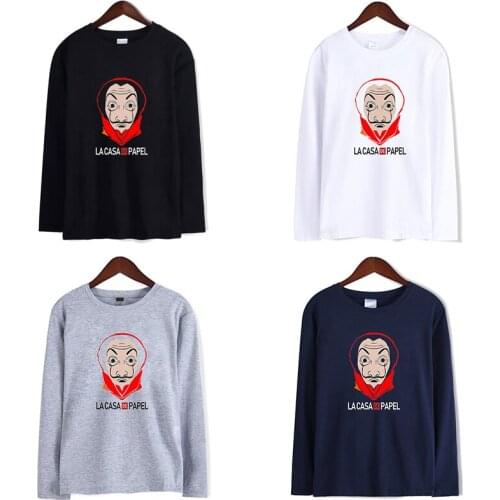 Money Heist La Casa De Papel T-shirts Fashion Men Women T Shirts Hip Hop Homme Tee Shirt Long Sleeve T-shirt Sweatshirts Top 4XL