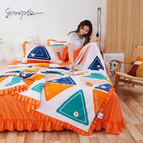 2021 Quilt 1 Pcs Filled cotton Chair Lounge Blanket For Bedroom Geometric Patterns Bedspread Summer Bed Cover