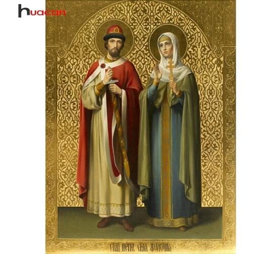 HUACAN Diamond Mosaic Religion Icon Full Square Drill 5D DIY Embroidery Diamond Painting Cross Stitch Religious Decoration Home