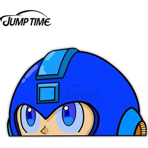 JumpTime 13 x 5.8cm For Megaman Peeker Car Stickers Personality Refrigerator Windshield Decal Cartoon Motorcycle Decoration