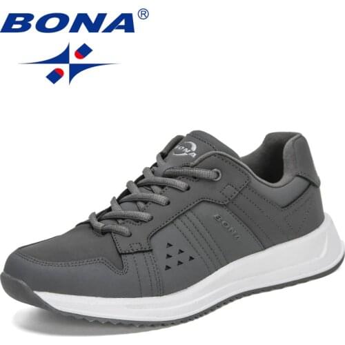 BONA 2021 New Designers Classics Sneakers Men Nubuck Leather Breathable Flats Casual Shoes Man Lace Up Luxury Brand Walking Shoe