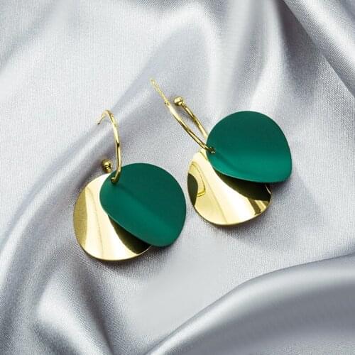 Fashion Statement Earrings Geometric Round Earrings for Women 2020 Vintage Hanging Dangle Drop Round Earrings Female Jewelry