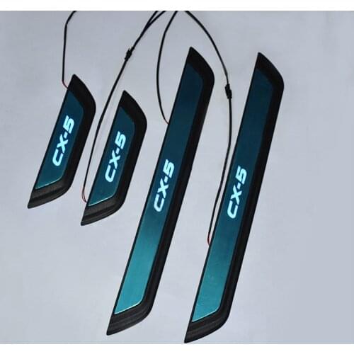 FIT For Mazda CX-5 Cx5 2018 2017 LED LIGHT Door Sill Scuff Plate Welcome Pedal Stainless Steel Car-Styling Car Accessories