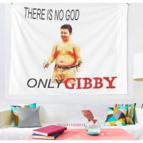 There is No God Only Gibby tapestry Wall Hanging Hand Hippie Moon Wolf Witchcraft Decoration Decor Tapestry Wall Blanket