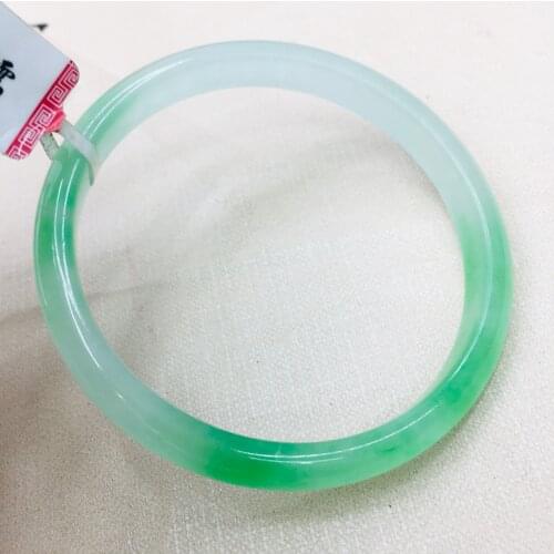 Natural Burmese Emerald noble 52-62mm ice bottom floating green bracelet Female princess jade bracelet Send A certificate