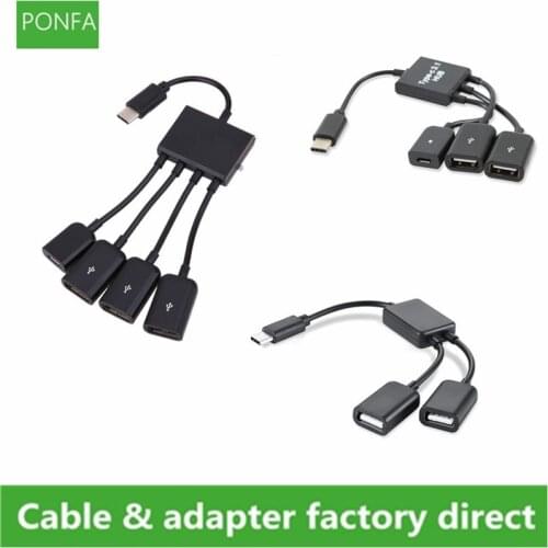 Multiple OTG 4 Port Type-C USB Power Charging Hub Cable Connector Adapter USB 3.1 Type C Hub to 4 USB 2.0 Port HUB 0.2m/20cm