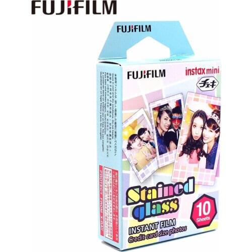 New Fujifilm 10 sheets Instax Mini Stained glass Instant Film photo paper for Instax Mini 8 7s 25 50s 90 9 SP-1 SP-2 Camera