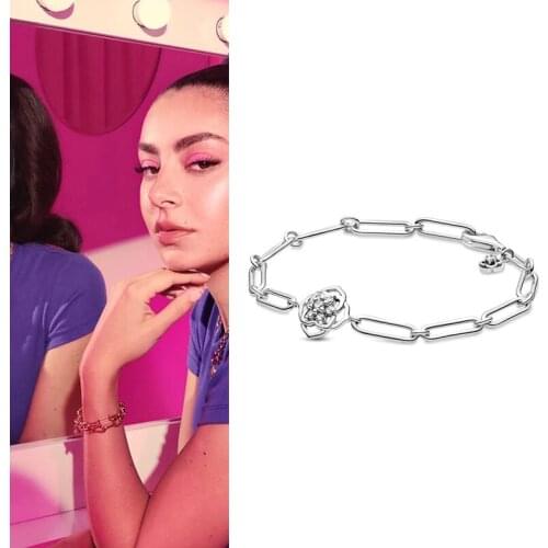 100% 925 Silver New Rose Petal Favorite PAN Bracelet Suitable For Original Womens Festival Wedding Gift Charm Diy Jewelry