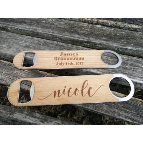 Personalize wood engraved wedding paddle Bottle Opener groomsman i do crew thank you Gifts opener birthday Valentines day gifts