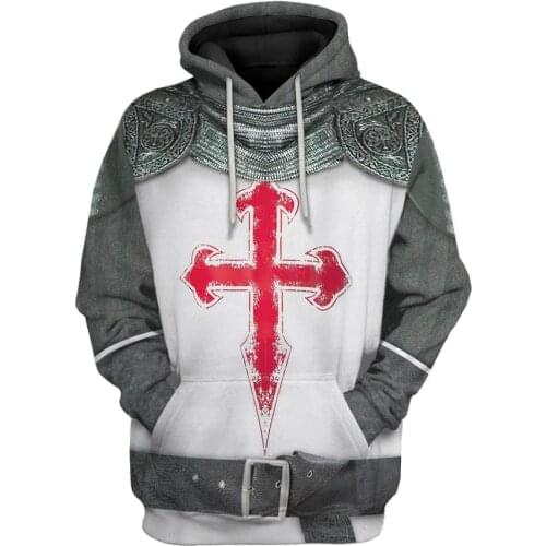 PLstar Cosmos 3DPrint Unisex Cosplay Roman Gentleman Knights Templar Harajuku Streetwear Funny Cross Zip Hoodies/Sweatshirt/a21