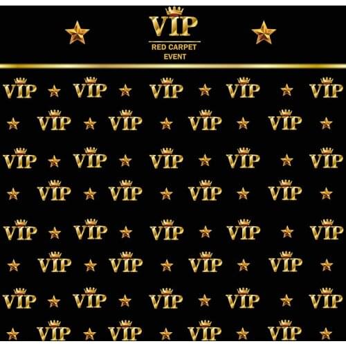 Royal Crown Black Hollywood Vip Banner Backdrop Birthday Adults Children Party Wedding Custom Luxury Background Photo Studio