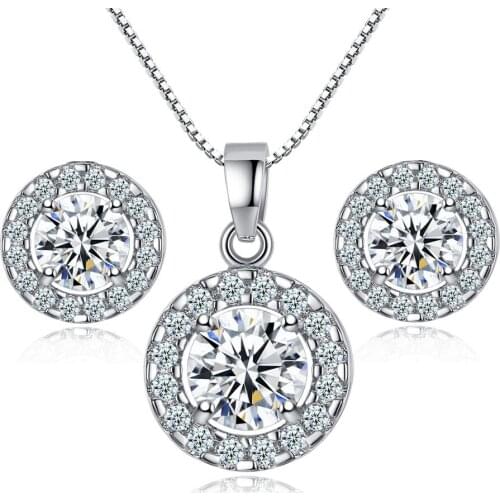 Tassina Round Trendy Style Wedding Bridal Jewelry Sets Cubic Zirconia Crystal Jewerly Sets For Women Fashion Jewelry