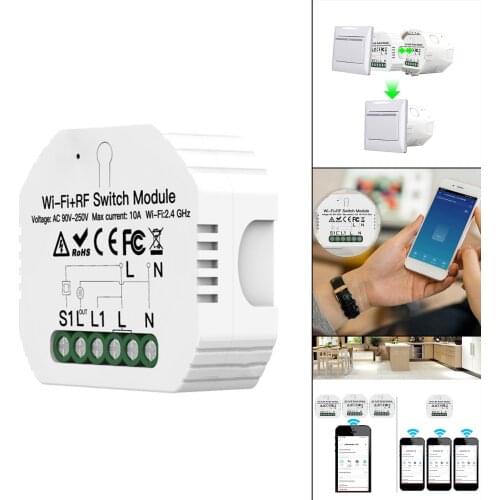 Mini Light Switch Module DIY Breaker Module Smart Home Automation DIY Breaker Supports 2 Way Control Work For Alexa