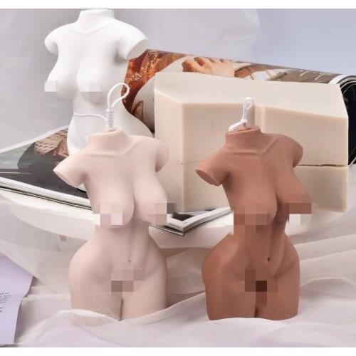 Female Lady Silicone Candle Mold Sexy Slim Aromatherapy Venus Body Creative Flexible Mould Art Crystal 3D Stereo Cinnabar Curvy